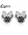 CUTEECO 2019 luksusowa cyrkonia Mickey Minnie stadniny kolczyki Crystal Fit marka kolczyki dla kobiet dzieci dziewczyny modna bi