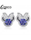CUTEECO 2019 luksusowa cyrkonia Mickey Minnie stadniny kolczyki Crystal Fit marka kolczyki dla kobiet dzieci dziewczyny modna bi