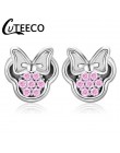 CUTEECO 2019 luksusowa cyrkonia Mickey Minnie stadniny kolczyki Crystal Fit marka kolczyki dla kobiet dzieci dziewczyny modna bi