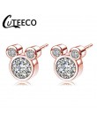 CUTEECO 2019 luksusowa cyrkonia Mickey Minnie stadniny kolczyki Crystal Fit marka kolczyki dla kobiet dzieci dziewczyny modna bi