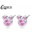CUTEECO 2019 luksusowa cyrkonia Mickey Minnie stadniny kolczyki Crystal Fit marka kolczyki dla kobiet dzieci dziewczyny modna bi