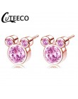 CUTEECO 2019 luksusowa cyrkonia Mickey Minnie stadniny kolczyki Crystal Fit marka kolczyki dla kobiet dzieci dziewczyny modna bi