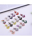 17 kolorów Vintage Antique złoty przezroczysty Rhinestone kolczyki dla kobiet Bijoux Brincos prezent bożonarodzeniowy dla kobiet