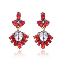 17 kolorów Vintage Antique złoty przezroczysty Rhinestone kolczyki dla kobiet Bijoux Brincos prezent bożonarodzeniowy dla kobiet