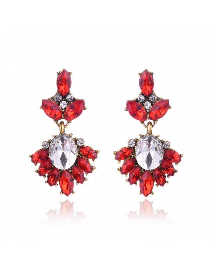 17 kolorów Vintage Antique złoty przezroczysty Rhinestone kolczyki dla kobiet Bijoux Brincos prezent bożonarodzeniowy dla kobiet