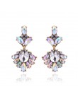 17 kolorów Vintage Antique złoty przezroczysty Rhinestone kolczyki dla kobiet Bijoux Brincos prezent bożonarodzeniowy dla kobiet