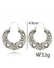 Tocona Vintage Antique srebrny Hollow rzeźba spadek kolczyki dla kobiet etniczne Alloy Piercing dynda kolczyki biżuteria pendien