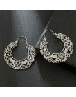 Tocona Vintage Antique srebrny Hollow rzeźba spadek kolczyki dla kobiet etniczne Alloy Piercing dynda kolczyki biżuteria pendien