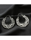 Tocona Vintage Antique srebrny Hollow rzeźba spadek kolczyki dla kobiet etniczne Alloy Piercing dynda kolczyki biżuteria pendien