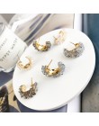 MENGJIQIAO Vintage japonia koreański koło kolorowe kryształowe kolczyki moda imitacja perły Boucle D'oreille biżuteria dziewczęc