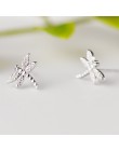 100% 925 Sterling Silver zapobiec alergii Dragonfly stadniny kolczyki dla kobiet dziewczyn biżuteria Pendientes