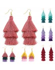 3 warstwowe artystyczne z frędzlami luksusowe modne kolczyki z frędzlem Boho indyjska biżuteria kolczyki Boho valentine kolczyki