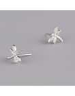 100% 925 Sterling Silver zapobiec alergii Dragonfly stadniny kolczyki dla kobiet dziewczyn biżuteria Pendientes