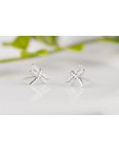 100% 925 Sterling Silver zapobiec alergii Dragonfly stadniny kolczyki dla kobiet dziewczyn biżuteria Pendientes