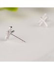 100% 925 Sterling Silver zapobiec alergii Dragonfly stadniny kolczyki dla kobiet dziewczyn biżuteria Pendientes