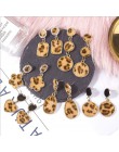 Moda okrągłe Leopard kolczyki kobiety śliczne kolorowe futro złoty kolorowy wisiorek dynda kolczyki dla kobiet oświadczenie biżu