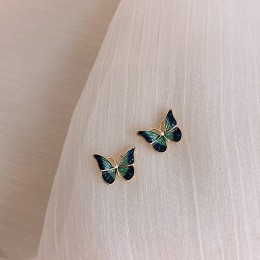 MENGJIQIAO nowy koreański elegancki śliczny motyl stadniny kolczyki dla kobiet dziewczyn Simeple piękny Boucle D'oreille prezent