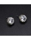 2020 nowych moda kobiety dziewczyna biały kryształ Rhinestone okrągły Metal cyrkon Ear Stud kolczyki Patry kolczyk biżuteria