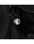 2020 nowych moda kobiety dziewczyna biały kryształ Rhinestone okrągły Metal cyrkon Ear Stud kolczyki Patry kolczyk biżuteria