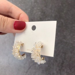 MENGJIQIAO Vintage japonia koreański koło kolorowe kryształowe kolczyki moda imitacja perły Boucle D'oreille biżuteria dziewczęc