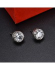 2020 nowych moda kobiety dziewczyna biały kryształ Rhinestone okrągły Metal cyrkon Ear Stud kolczyki Patry kolczyk biżuteria