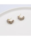 MENGJIQIAO Vintage japonia koreański koło kolorowe kryształowe kolczyki moda imitacja perły Boucle D'oreille biżuteria dziewczęc