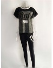 RAISEVERN różowy list drukuj dresy damski zestaw dwuczęściowy wiosenna ulica t-shirt topy i zestaw do joggingu hotelu na co dzie