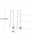 Anenjery elegancka moda 925 Sterling Silver Cube Love Window cyrkon Sugar Drop kolczyki Box Chain długie kolczyki Tassel S-E238