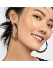Moda Bohemia octan akrylowy Hoop kolczyki dla kobiet Vintage wzór w cętki koło Hoops kolczyk ze stopu za biżuteria kobieta 2019