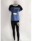 RAISEVERN różowy list drukuj dresy damski zestaw dwuczęściowy wiosenna ulica t-shirt topy i zestaw do joggingu hotelu na co dzie