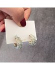 MENGJIQIAO Vintage japonia koreański koło kolorowe kryształowe kolczyki moda imitacja perły Boucle D'oreille biżuteria dziewczęc
