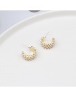 MENGJIQIAO Vintage japonia koreański koło kolorowe kryształowe kolczyki moda imitacja perły Boucle D'oreille biżuteria dziewczęc