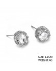 2020 nowych moda kobiety dziewczyna biały kryształ Rhinestone okrągły Metal cyrkon Ear Stud kolczyki Patry kolczyk biżuteria