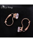 Vintage róża kolczyki koła w kolorze złota dla kobiet moda CZ kryształowe kolczyki Wedding Party biżuteria brinco walentynki pre