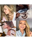 Moda Bohemia octan akrylowy Hoop kolczyki dla kobiet Vintage wzór w cętki koło Hoops kolczyk ze stopu za biżuteria kobieta 2019