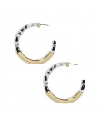 Moda Bohemia octan akrylowy Hoop kolczyki dla kobiet Vintage wzór w cętki koło Hoops kolczyk ze stopu za biżuteria kobieta 2019