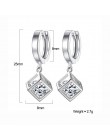 Anenjery 925 Sterling Silver Cube Love Window cyrkon Sugar Drop kolczyki dla kobiet brincos najlepszy prezent S-E228
