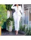 Plus rozmiar biurowa, damska Blue Pink 2 dwuczęściowy zestaw topy i spodnie elegancka kobieta Casual Business dopasowany garnitu
