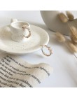 MENGJIQIAO koreański nowy Handmade elegancka perła kryształ śliczne kolczyki Hoop dla kobiet studenci koło Boucle d'oreille biżu