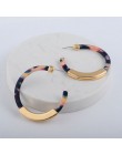 Moda Bohemia octan akrylowy Hoop kolczyki dla kobiet Vintage wzór w cętki koło Hoops kolczyk ze stopu za biżuteria kobieta 2019