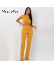 2 dwuczęściowy zestaw kobiet żebrowane O Neck krótki top i zestaw długich spodni Sexy jesień z krótkim rękawem dres kobiet Conju