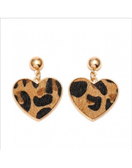 Moda okrągłe Leopard kolczyki kobiety śliczne kolorowe futro złoty kolorowy wisiorek dynda kolczyki dla kobiet oświadczenie biżu
