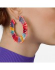 Moda Bohemia octan akrylowy Hoop kolczyki dla kobiet Vintage wzór w cętki koło Hoops kolczyk ze stopu za biżuteria kobieta 2019