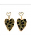 Moda okrągłe Leopard kolczyki kobiety śliczne kolorowe futro złoty kolorowy wisiorek dynda kolczyki dla kobiet oświadczenie biżu