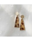 Moda okrągłe Leopard kolczyki kobiety śliczne kolorowe futro złoty kolorowy wisiorek dynda kolczyki dla kobiet oświadczenie biżu