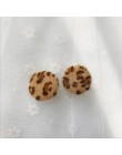 Moda okrągłe Leopard kolczyki kobiety śliczne kolorowe futro złoty kolorowy wisiorek dynda kolczyki dla kobiet oświadczenie biżu