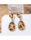 Moda okrągłe Leopard kolczyki kobiety śliczne kolorowe futro złoty kolorowy wisiorek dynda kolczyki dla kobiet oświadczenie biżu