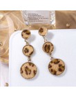 Moda okrągłe Leopard kolczyki kobiety śliczne kolorowe futro złoty kolorowy wisiorek dynda kolczyki dla kobiet oświadczenie biżu