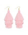 3 warstwowe artystyczne z frędzlami luksusowe modne kolczyki z frędzlem Boho indyjska biżuteria kolczyki Boho valentine kolczyki