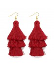 3 warstwowe artystyczne z frędzlami luksusowe modne kolczyki z frędzlem Boho indyjska biżuteria kolczyki Boho valentine kolczyki